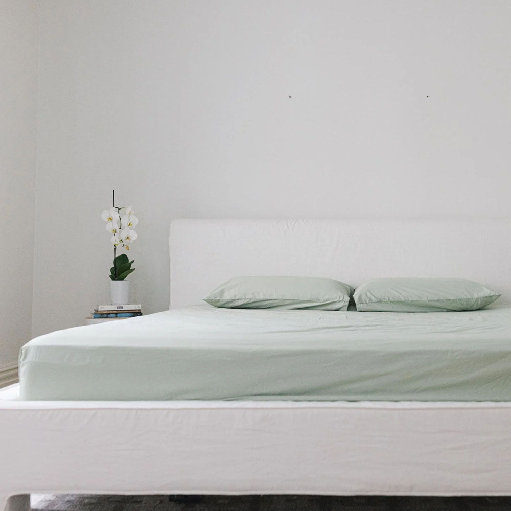 Desert Sage Fitted Sheet And Pillowcase Set Double - Bambury
