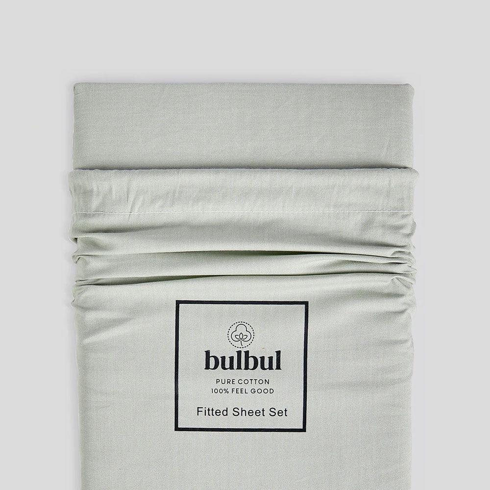 Desert Sage Fitted Sheet And Pillowcase Set Queen - Bambury