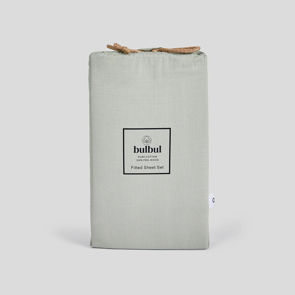 Desert Sage Fitted Sheet And Pillowcase Set King - Bambury