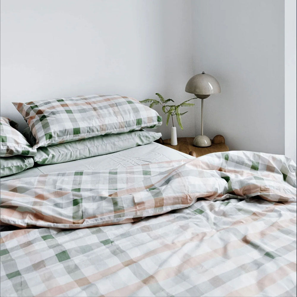 Desert Plaid Organic Cotton Quilt Cover Queen - Bambury