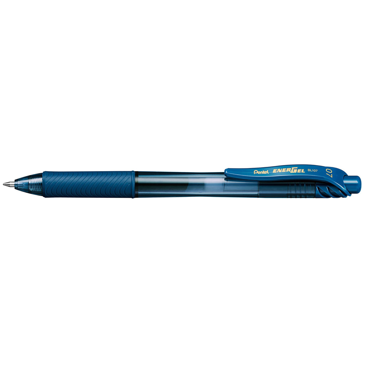 Pack of 12 PENTEL ENERGEL X Navy gel pens with 0.7mm nib, featuring quick-drying ink and a comfortable grip.