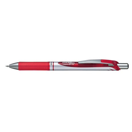 Pack of 12 Pentel BL77 Energel pens with 0.7mm tip, featuring quick-drying ink and comfortable grip for smooth writing.
