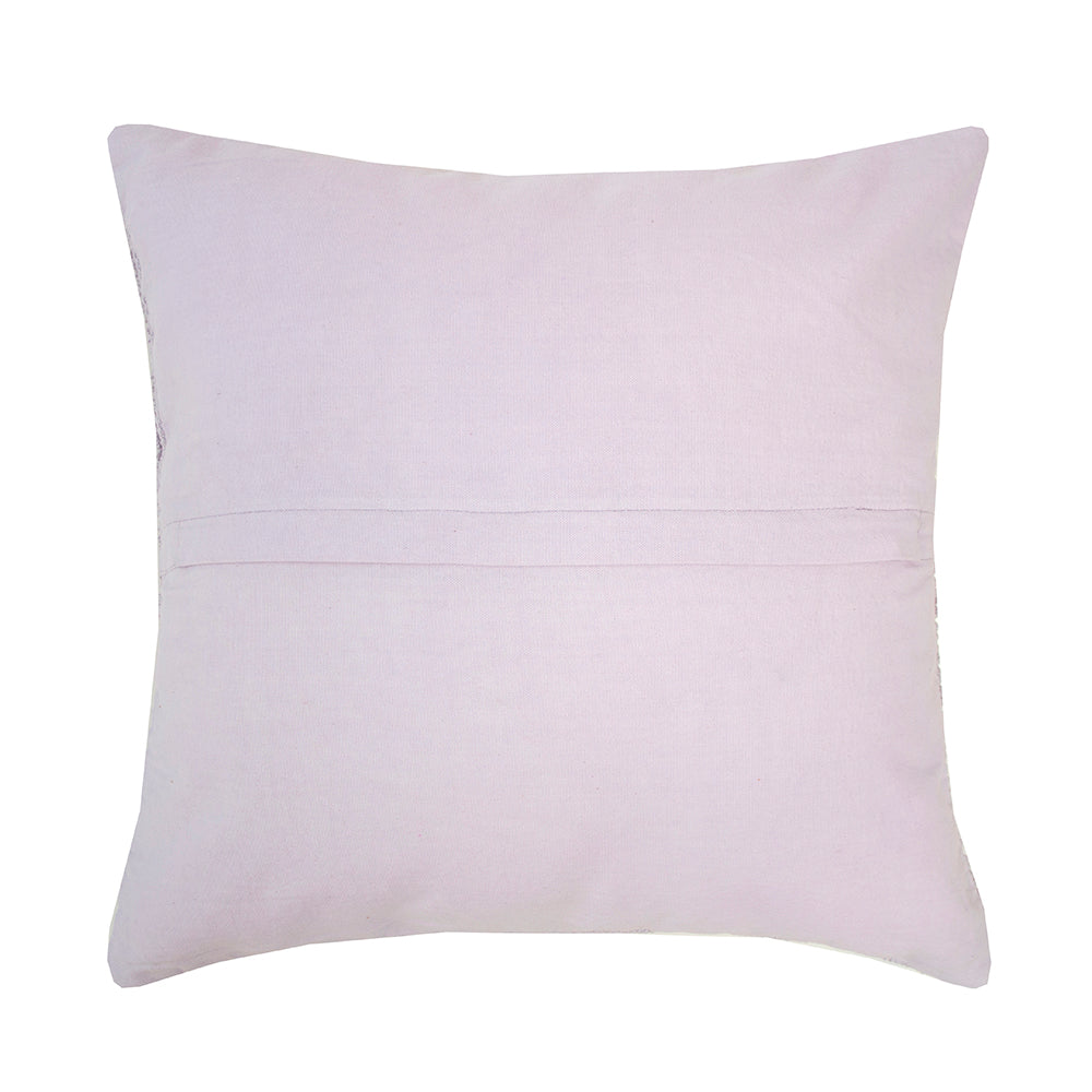 Lilac Christos Square Cushion by Bambury, featuring a chic check pattern and plush removable fill, perfect for modern décor.