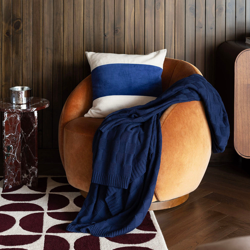 Kembla Square Cushion Navy - BAMBURY