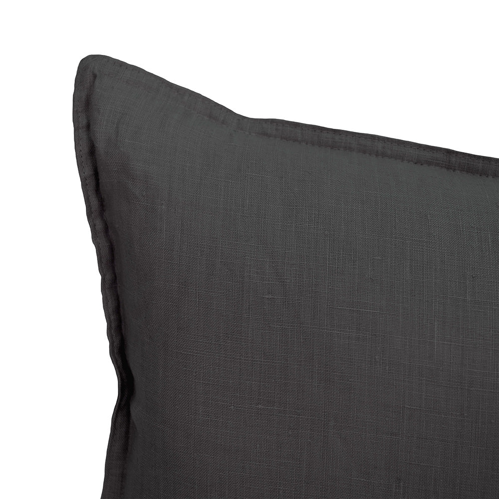 Linen Rectangle Cushion Charcoal