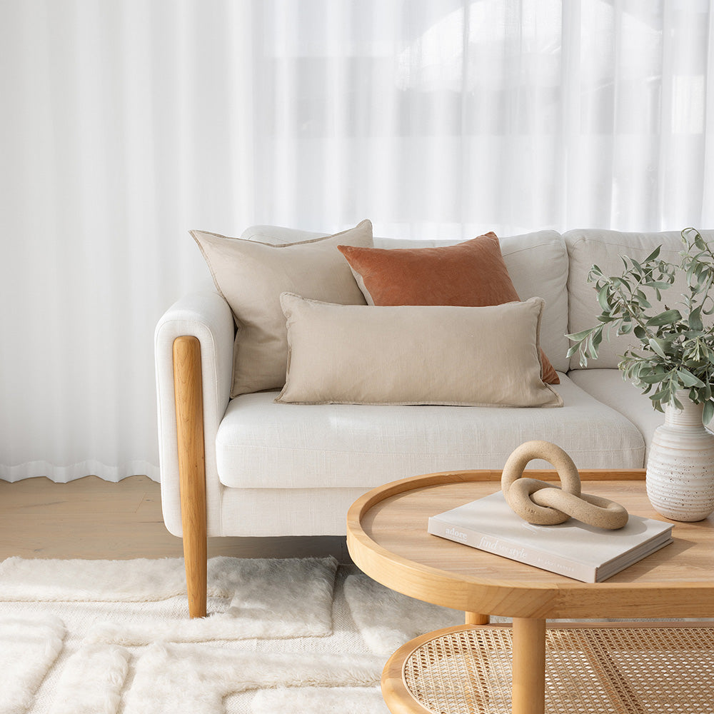 Linen Rectangle Cushion Pebble