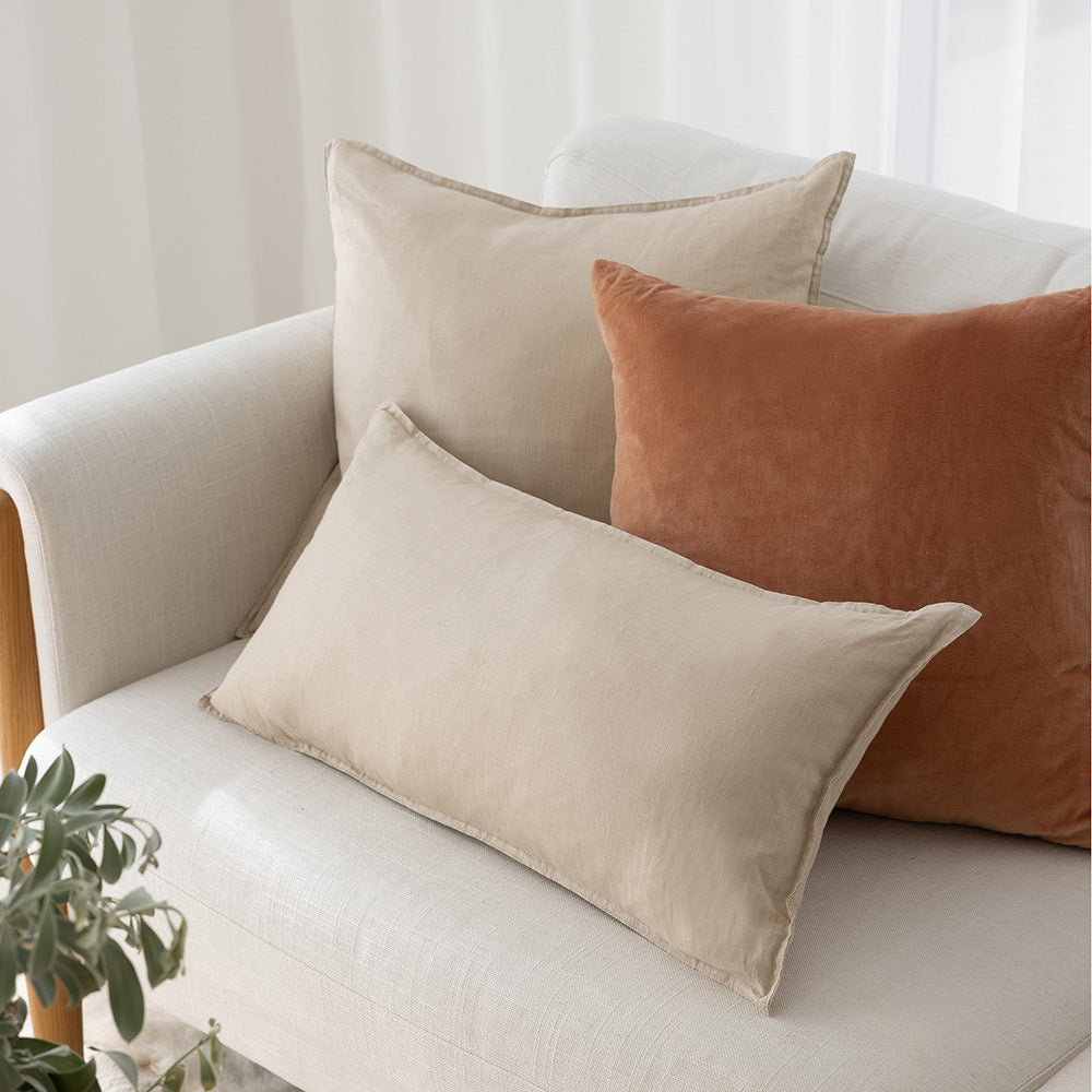 Linen Square Cushion Pebble