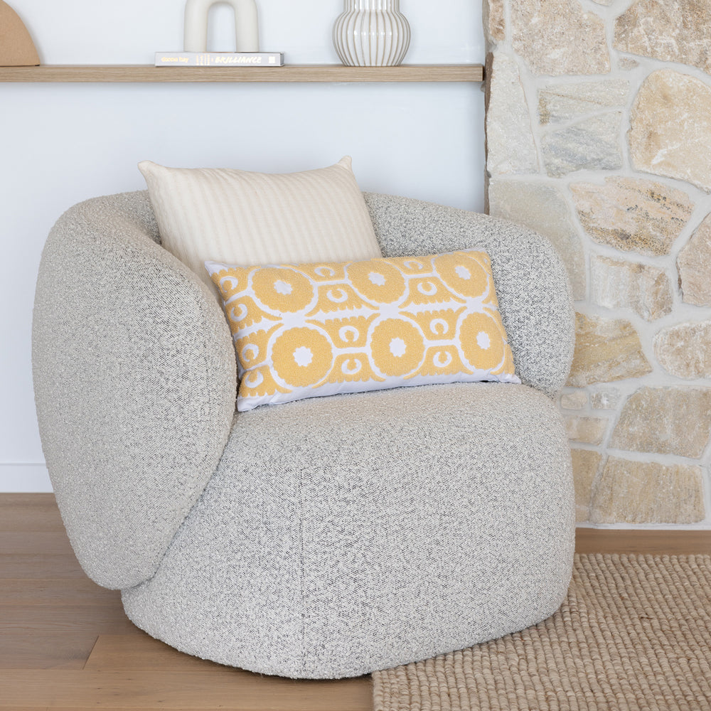 Nova Square Cushion Ivory- Bambury