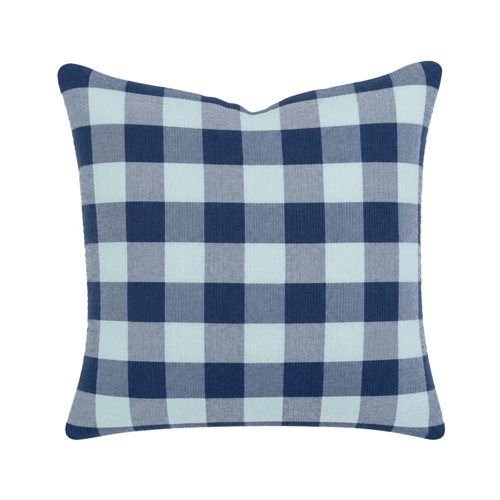 Willow Cotton Gauze Square Cushion 50 x 50cm Bambury - Blue