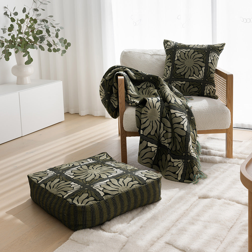 Zinnia Throw Blanket Moss