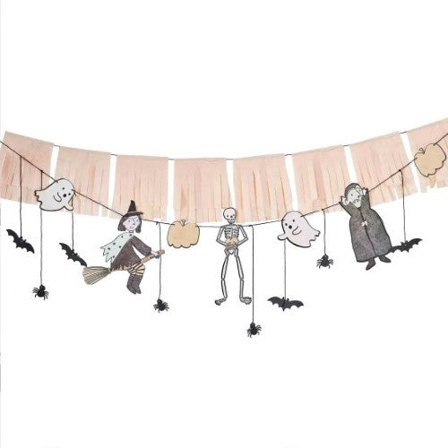 Boo Crew Halloween Bunting featuring playful tassels, 1.5m long, perfect for festive decorations and gatherings.