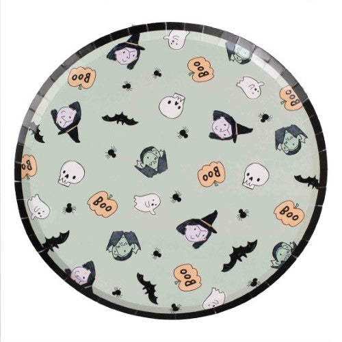 Boo Crew Vampire and Witch Halloween Party Paper Plates
