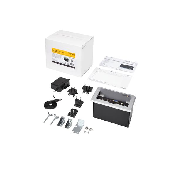 4K Conference Table Connectivity Box - HDMI, VGA, DisplayPort, USB Ports & Ethernet
