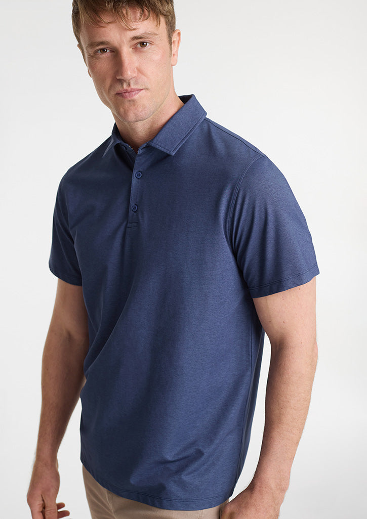 Venture Mens Short Sleeve Polo - Denim Blue