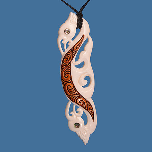 XL Bone Manaia Pendant - Version 2