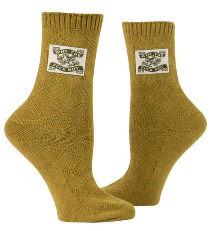 Blue Q Tag Socks - Why The Fuck Not Small/Medium