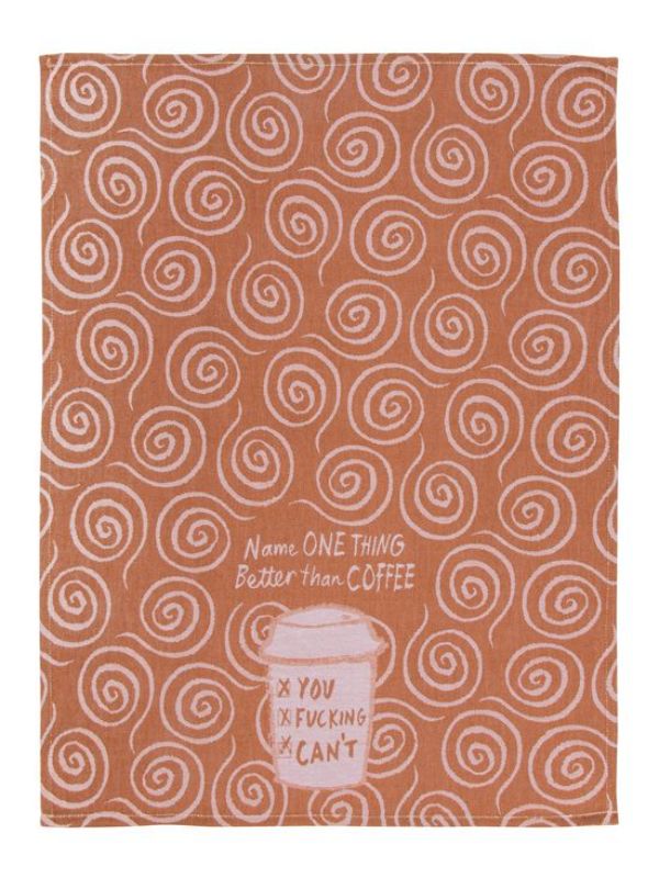 Blue Q Dish Towels - Better Than Coffee: 100% cotton, super-absorbent, jacquard design, 28x21 inches, stylish kitchen accessory.