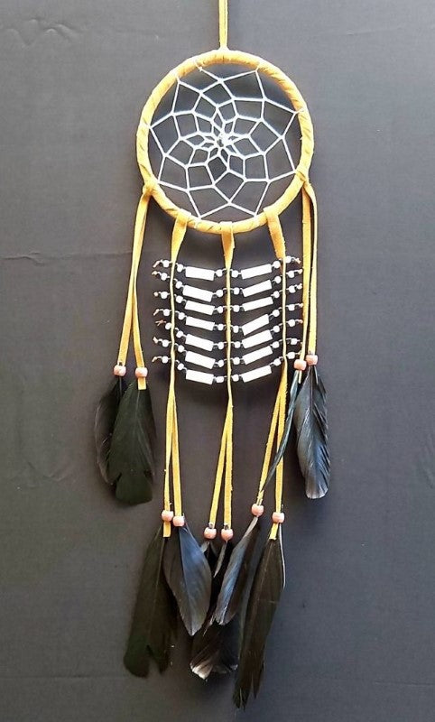 Dreamcatcher - Brown with Bone Beads 12cm (Set of 4)