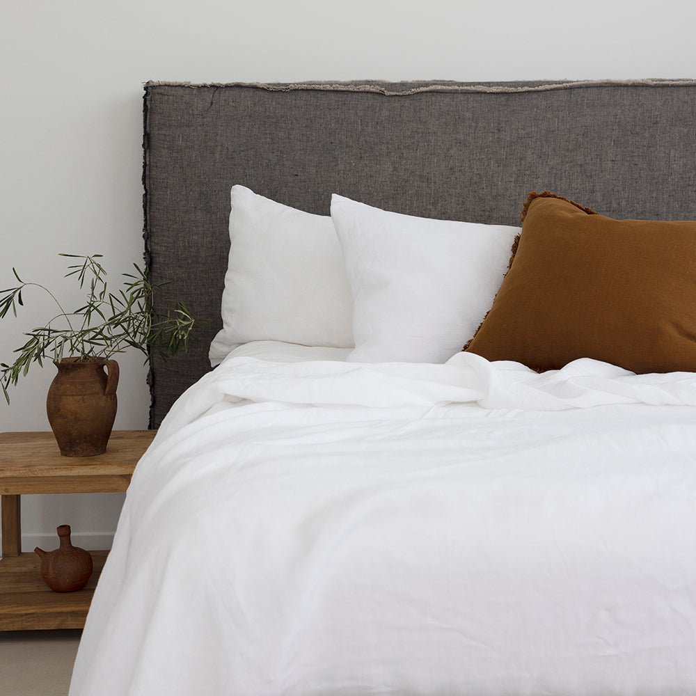 Queen Linen Sheet Set Ivory- Bambury