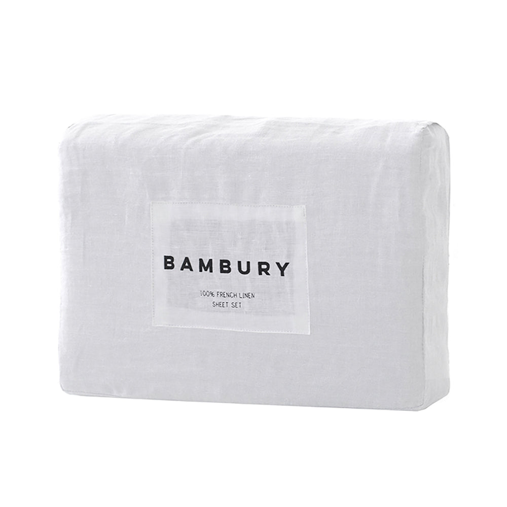 Queen Linen Sheet Set Ivory- Bambury