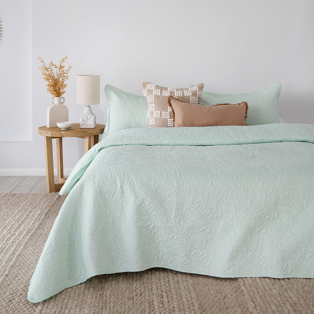 Single / Double Botanica Coverlet Set Glacier- Bambury