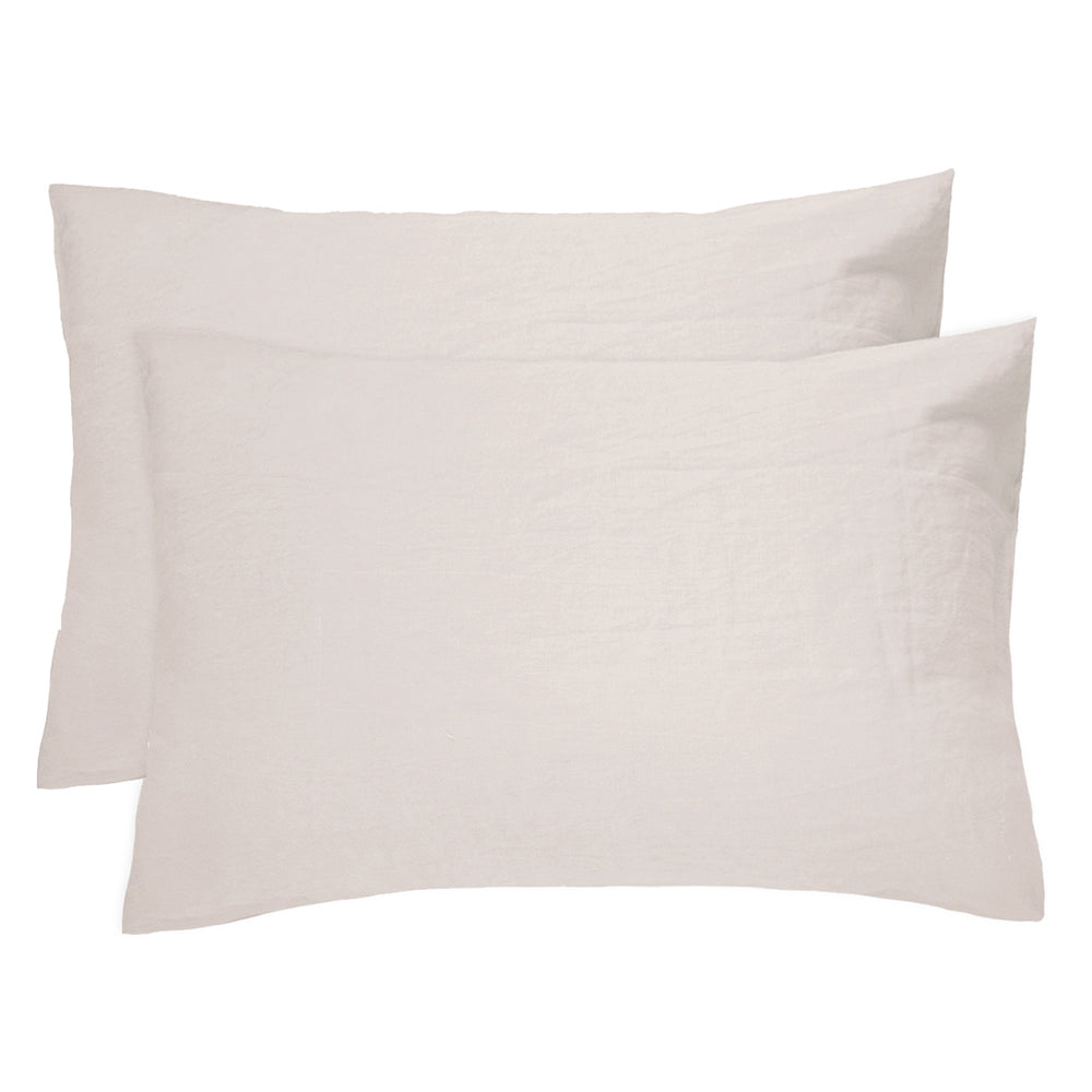 Linen Pillowcase Pair Pebble- Bambury