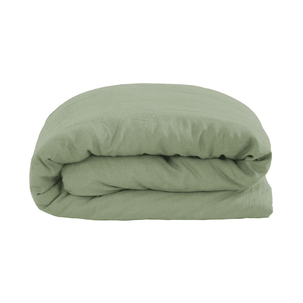 Queen Bed Linen Quilt / Duvet Cover Set Sage - BAMBURY