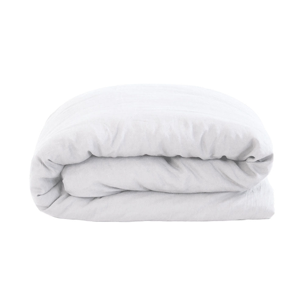 Double Bed Linen Quilt / Duvet Cover Set White - BAMBURY