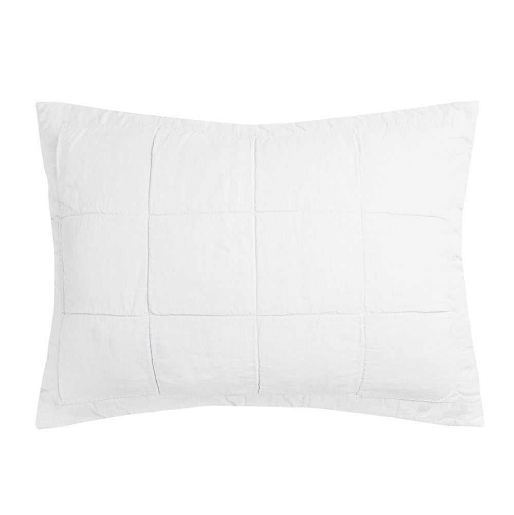 Linen Quilted Pillow Sham Ivory- Bambury