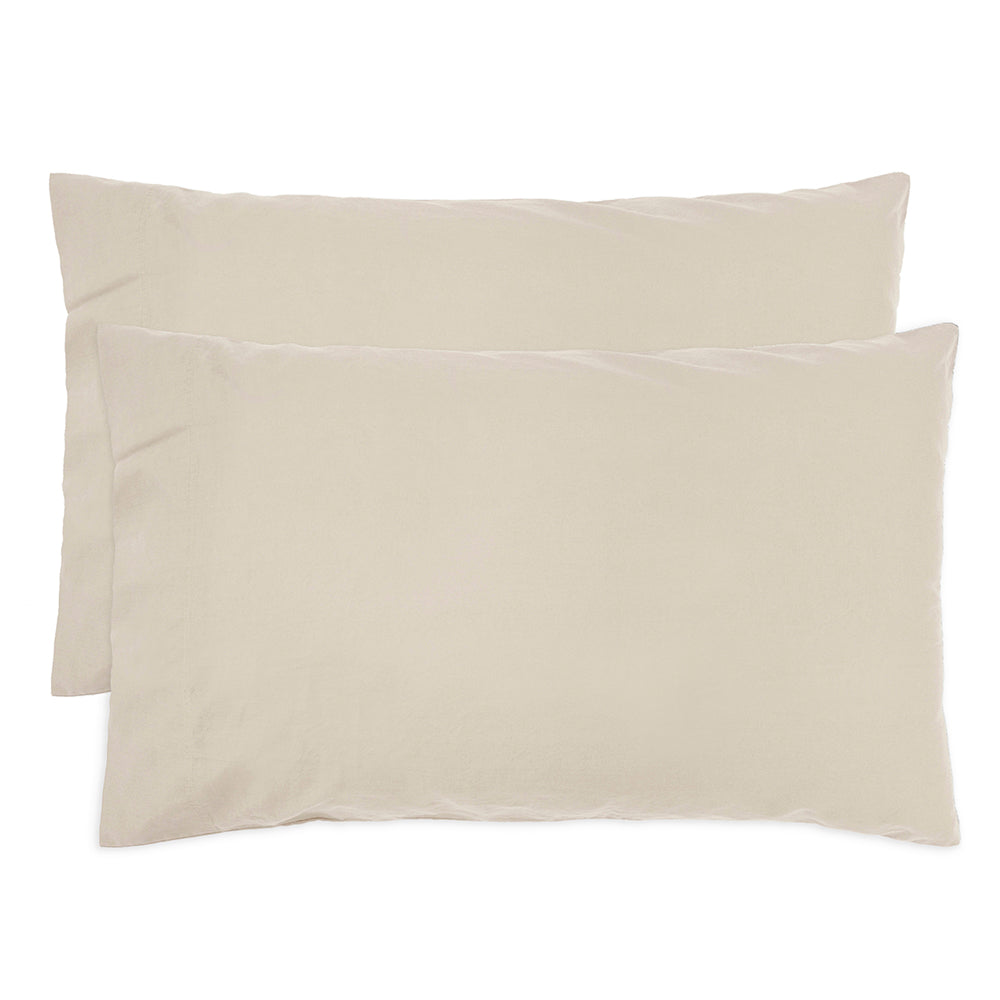 Std Temple Organic Cotton Pillowcase Pair Pebble- Bambury