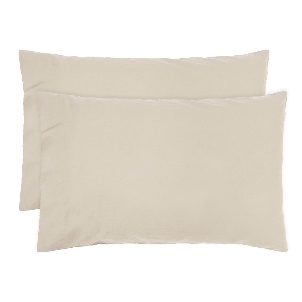 Std Temple Organic Cotton Pillowcase Pair Pebble- Bambury