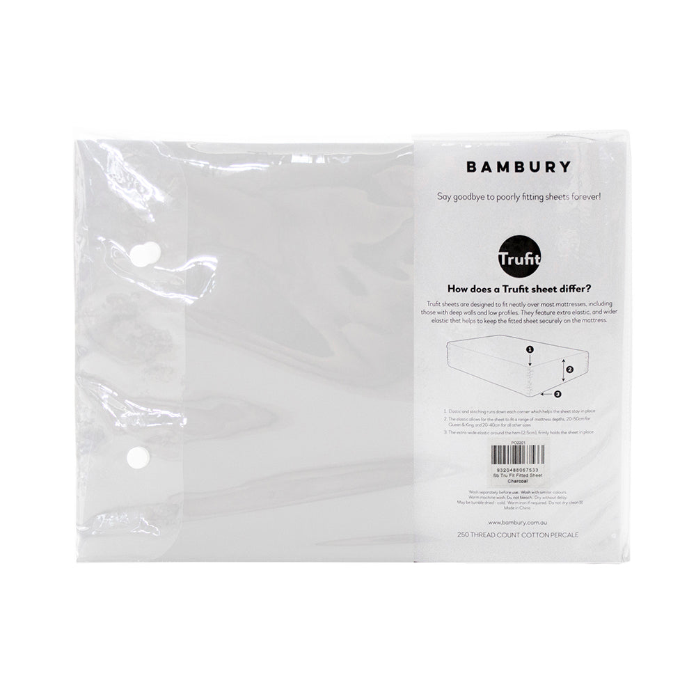 ElSingle Tru Fit Fitted Sheet White- Bambury
