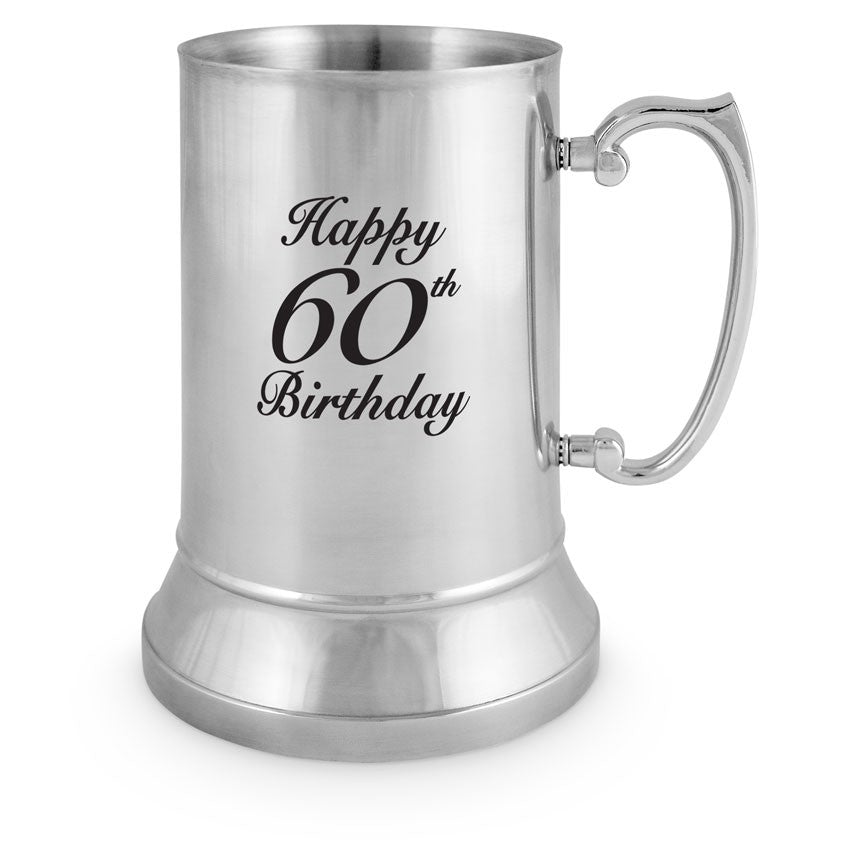 Beer Mug (Stainless Steel) - 60th Birthday -535ml