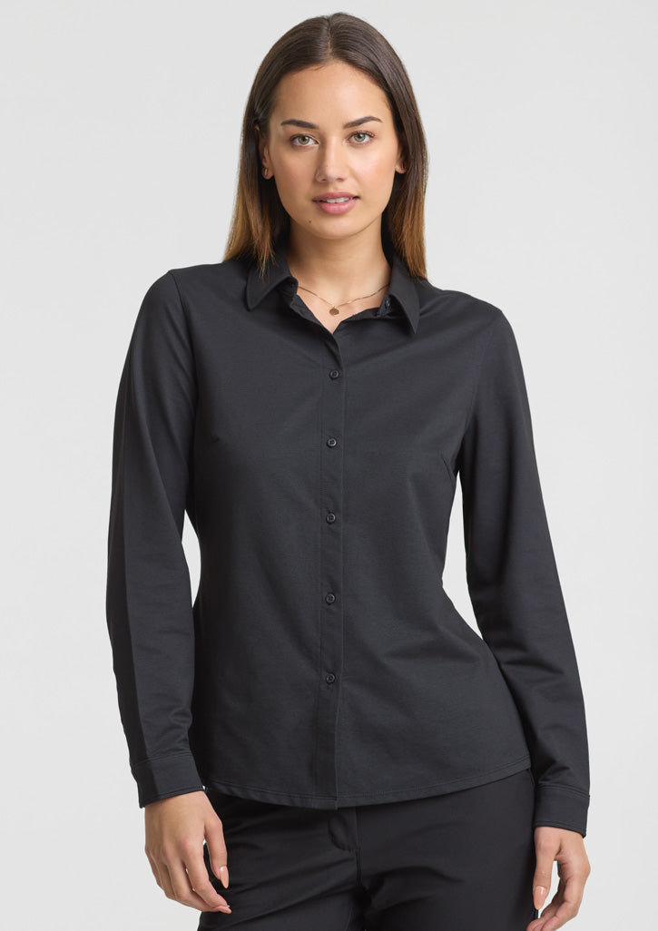 Venture Womens Long Sleeve Shirt - Denim Blue