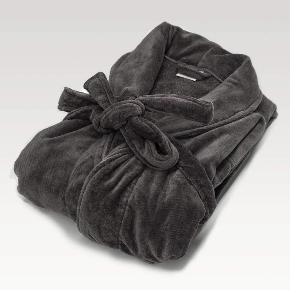 Bath Robe - Weavers 1240gram Velour (Charcoal)