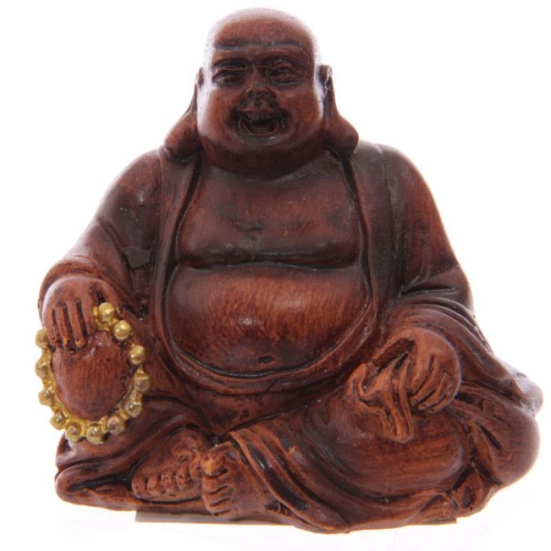 Lucky Buddha Collectable - Mini Wood Effect (Set of 24 Assorted)