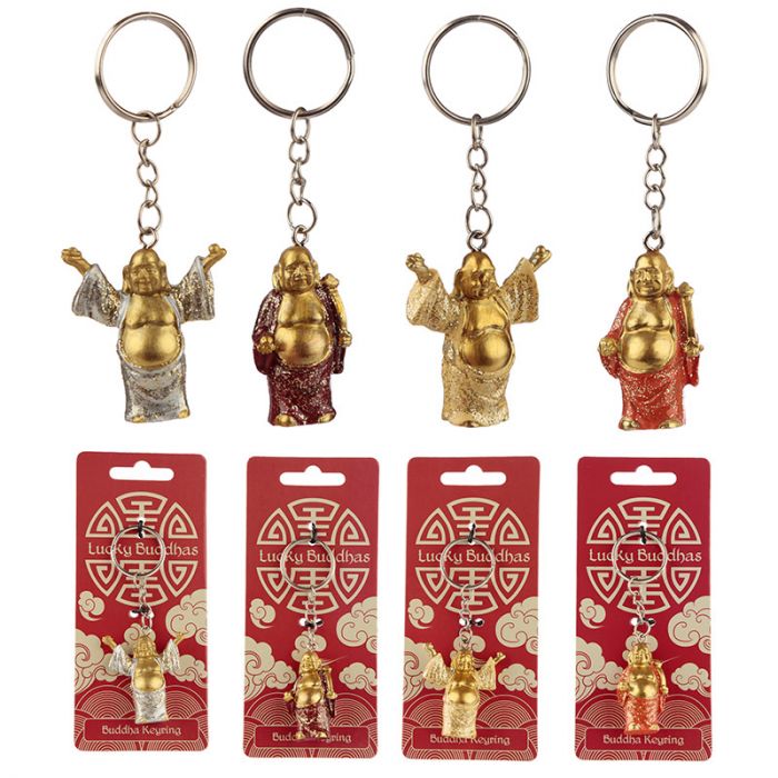 Lucky Buddha Glitter Keyring - Set of 12