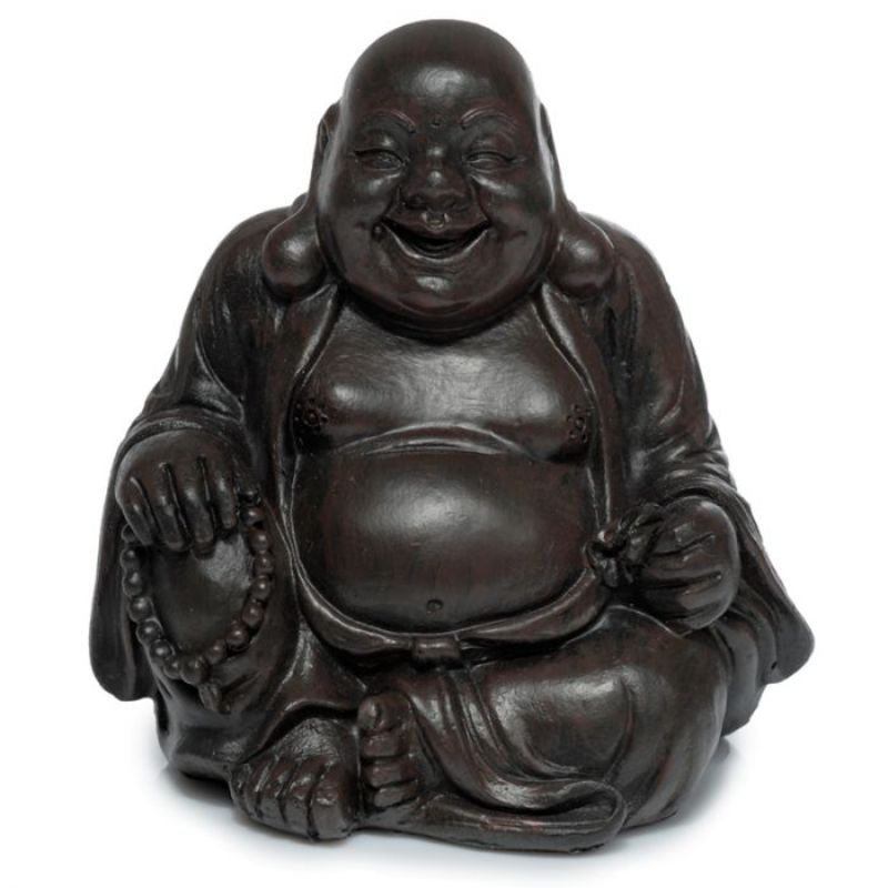 Ornament - Peace of the East Wood Effect Buddha 6cm (Set of 12 Asstd)