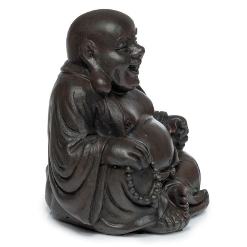 Ornament - Peace of the East Wood Effect Buddha 6cm (Set of 12 Asstd)