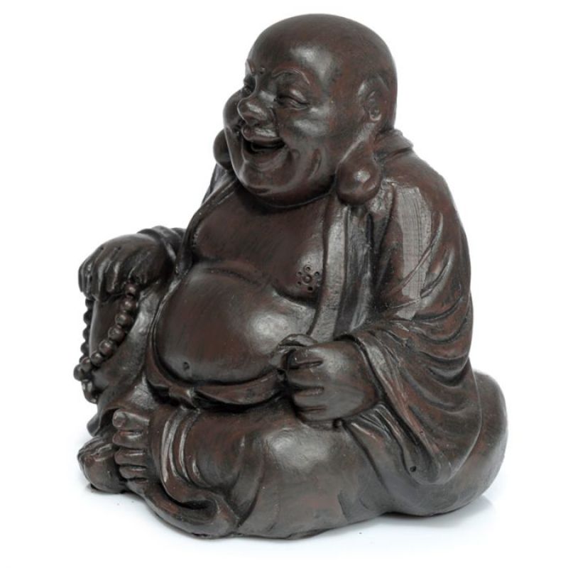 Ornament - Peace of the East Wood Effect Buddha 6cm (Set of 12 Asstd)