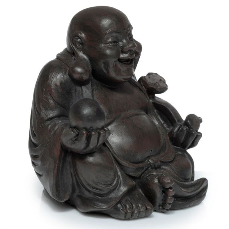 Ornament - Peace of the East Wood Effect Buddha 6cm (Set of 12 Asstd)
