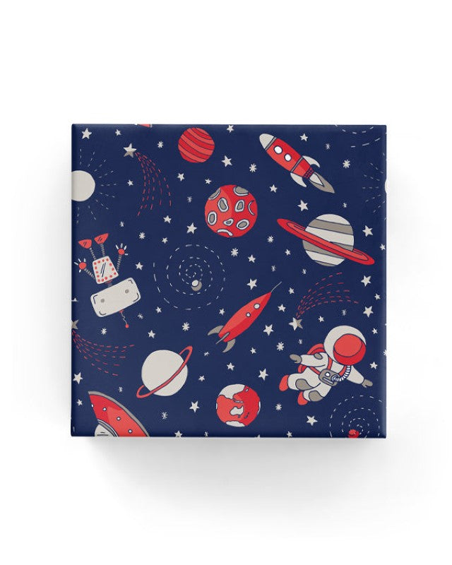 Wrapping Paper - Space Wrap Navy Taupe Red