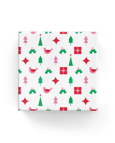 Gift Wrap - Xmas Icons (Red Green Pink)