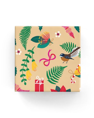 Gift Wrap - Kiwi Kowhai Christmas (Cream)