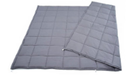 Graphite weighted blanket designed for comfort, featuring 100% cotton, deep touch pressure therapy for improved sleep.