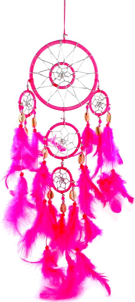 Dreamcatcher Pink, Cowry Accent 12 cm