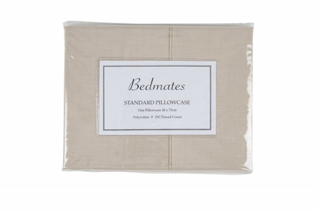 Elegant Oyster colored 250TC polyester cotton pillowcase, soft and stylish for a luxurious sleep experience.