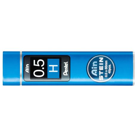 Pentel Ain Stein Leads 0.5mm in eco-friendly swivel tube, durable honeycomb structure, box of 12 with 40 leads each.
