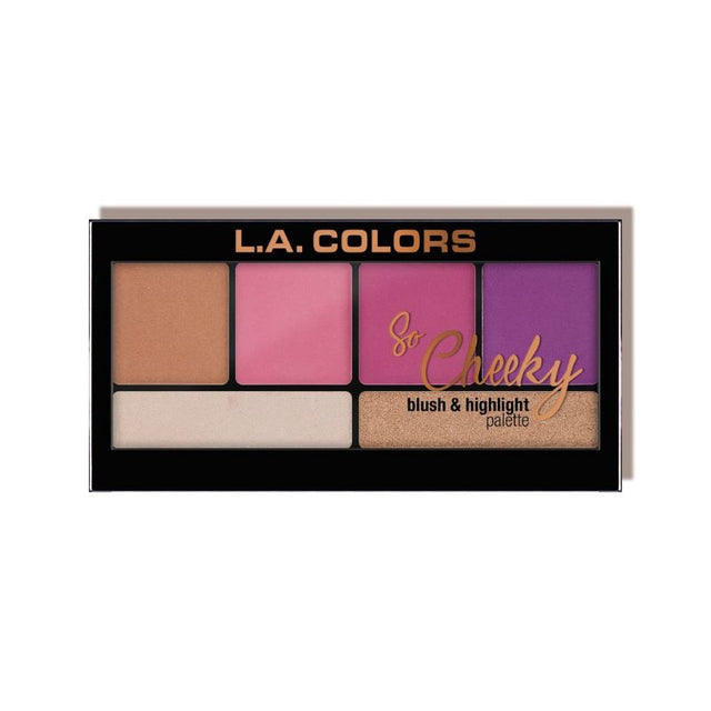 LA Colors So Cheeky Blush & Highlight palette featuring 4 blush shades and 2 highlighters for a radiant, fresh-faced glow.
