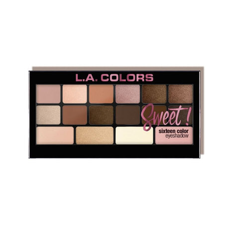 LA Colors Sweet! 16 Colour Eyeshadow Palette in Charming featuring 16 versatile shades for bold and everyday looks.
